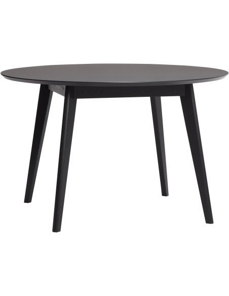 Table à manger moderne Ronde 4 personnes en Bois MDF Bois de chêne Noir Stay