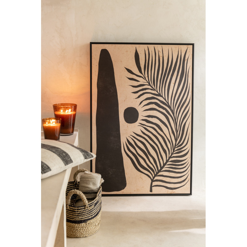 Toile imprimée et peinte XL Rectangulaire Feuille abstraite Lyra 80x120 - 2