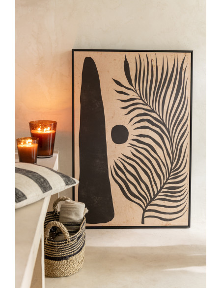 Toile imprimée et peinte XL Rectangulaire Feuille abstraite Lyra 80x120 - 2