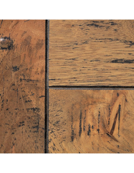 Table à manger motif parquet Versailles Rectangulaire 6 personnes en Bois de manguier Naturel Métal Noir Leire - 4