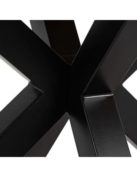 Table à manger motif parquet Versailles Rectangulaire 6 personnes en Bois de manguier Naturel Métal Noir Leire - 7