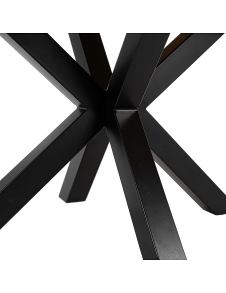 Table à manger motif parquet Versailles Rectangulaire 6 personnes en Bois de manguier Naturel Métal Noir Leire - 8