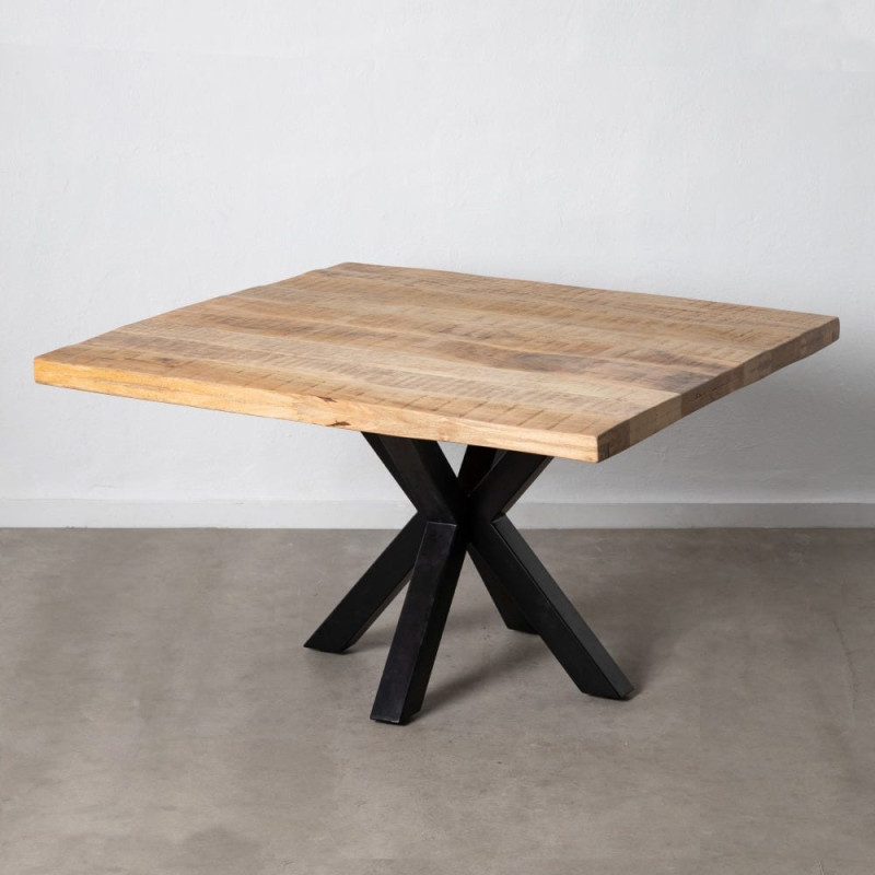 Grande Table à manger moderne Carrée 8 personnes en Bois de manguier Bois de manguier Métal Noir Nayra - 3
