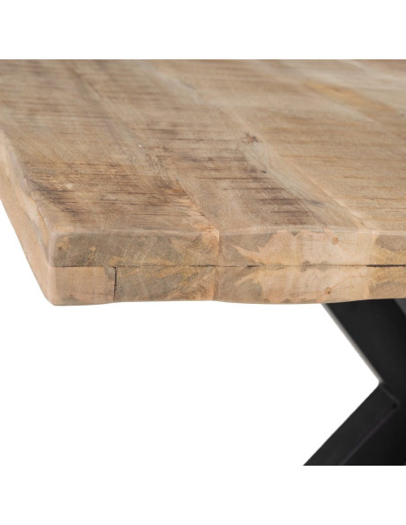 Grande Table à manger moderne Carrée 8 personnes en Bois de manguier Bois de manguier Métal Noir Nayra - 4
