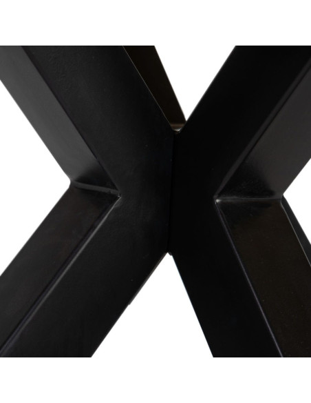 Grande Table à manger moderne Carrée 8 personnes en Bois de manguier Bois de manguier Métal Noir Nayra - 7