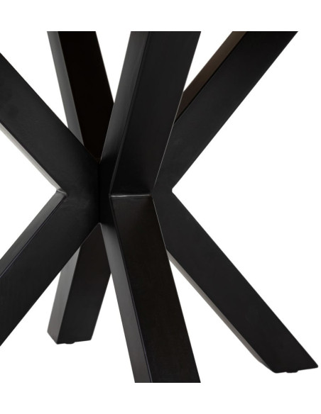 Grande Table à manger moderne Carrée 8 personnes en Bois de manguier Bois de manguier Métal Noir Nayra - 8