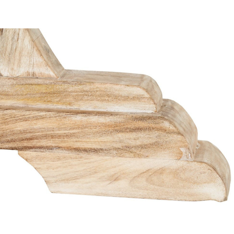 Table à manger rustique chic Ronde 4 personnes en Bois de manguier Naturel Blanchi Yaira - 8