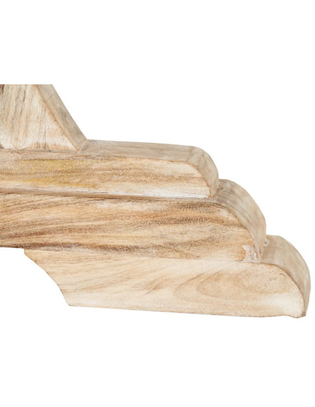 Table à manger rustique chic Ronde 4 personnes en Bois de manguier Naturel Blanchi Yaira - 8