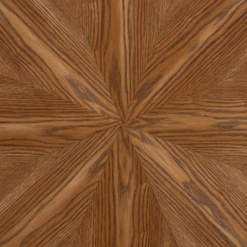 Table à manger moderne chic Ronde 4 personnes en Bois MDF Marron Métal Noir Aroha - 5