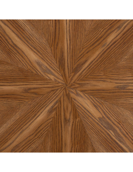 Table à manger moderne chic Ronde 4 personnes en Bois MDF Marron Métal Noir Aroha - 5