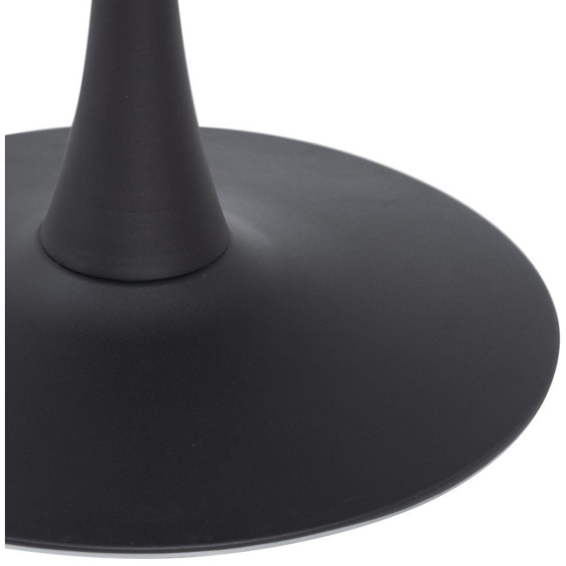 Table à manger moderne chic Ronde 4 personnes en Bois MDF Marron Métal Noir Aroha - 8