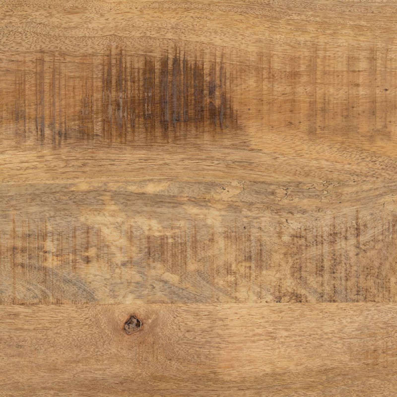 Grande Table à manger moderne Ronde 8 personnes en Bois de manguier Naturel Métal Noir Idira - 6