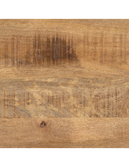 Grande Table à manger moderne Ronde 8 personnes en Bois de manguier Naturel Métal Noir Idira - 6