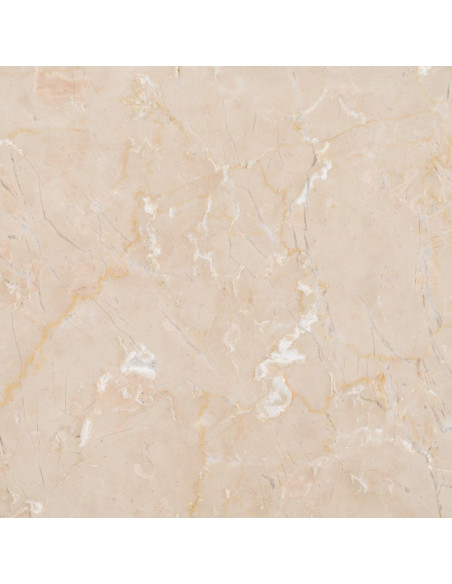 Table à manger moderne chic Ronde 6 personnes en Marbre Blanc Bois de manguier Naturel Yaiza - 8