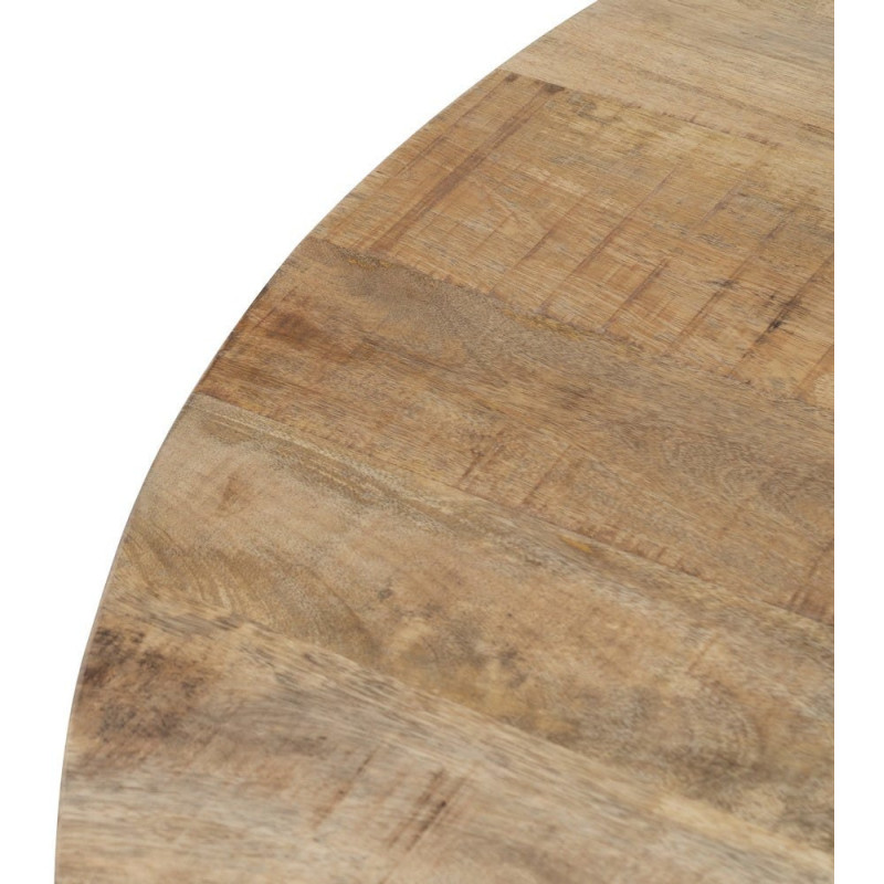 Grande Table à manger moderne Ronde 8 personnes en Bois de manguier Naturel Métal Noir Lurda - 4