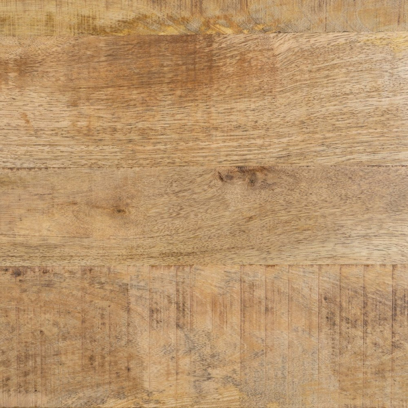 Grande Table à manger moderne Ronde 8 personnes en Bois de manguier Naturel Métal Noir Lurda - 5