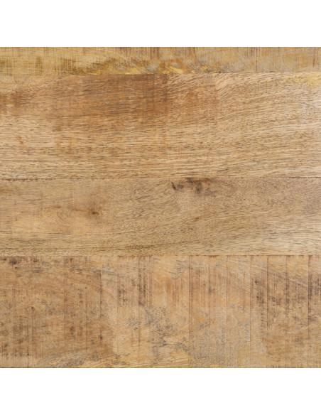 Grande Table à manger moderne Ronde 8 personnes en Bois de manguier Naturel Métal Noir Lurda - 5