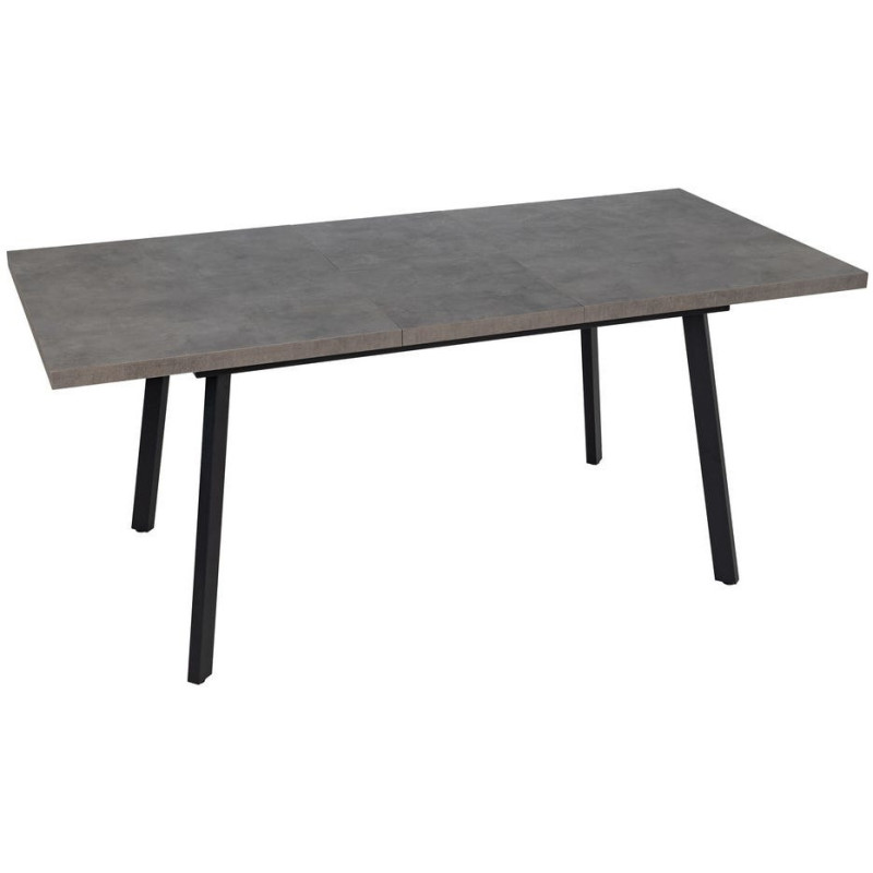 Grande Table à manger extensible moderne Rectangulaire 8 personnes en Bois MDF Gris Métal Noir Maren - 3