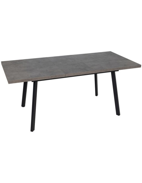 Grande Table à manger extensible moderne Rectangulaire 8 personnes en Bois MDF Gris Métal Noir Maren - 3