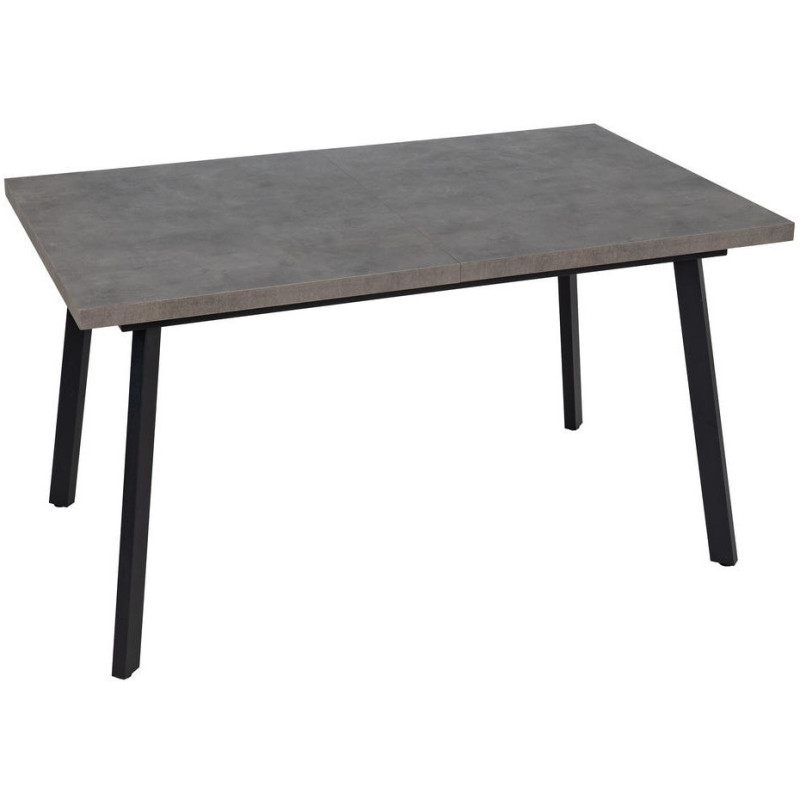 Grande Table à manger extensible moderne Rectangulaire 8 personnes en Bois MDF Gris Métal Noir Maren - 4