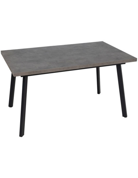 Grande Table à manger extensible moderne Rectangulaire 8 personnes en Bois MDF Gris Métal Noir Maren - 4