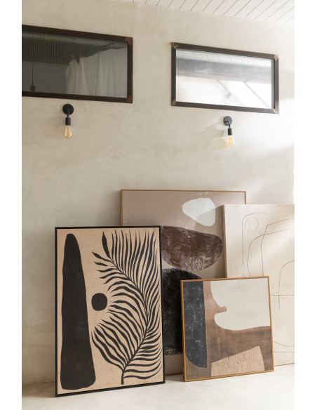 Toile imprimée et peinte XL Rectangulaire Feuille abstraite Lyra 80x120 - 4