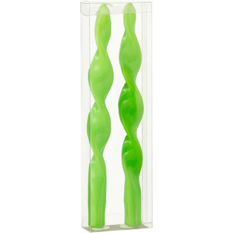 Bougie Torsade en Vert 3 heures Hauteur 26 cm Santana (Lot de 2) - 2