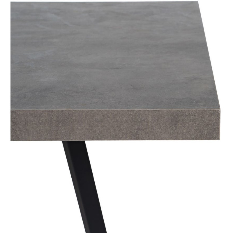 Grande Table à manger extensible moderne Rectangulaire 8 personnes en Bois MDF Gris Métal Noir Maren - 7