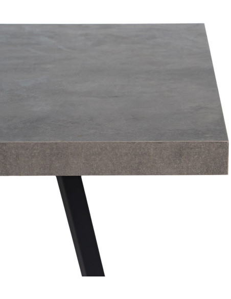 Grande Table à manger extensible moderne Rectangulaire 8 personnes en Bois MDF Gris Métal Noir Maren - 7