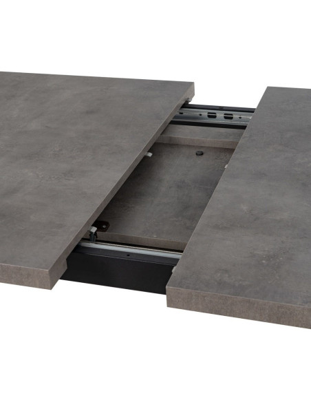 Grande Table à manger extensible moderne Rectangulaire 8 personnes en Bois MDF Gris Métal Noir Maren - 10