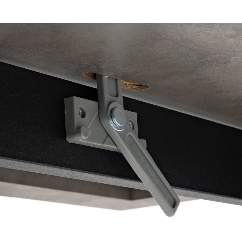 Grande Table à manger extensible moderne Rectangulaire 8 personnes en Bois MDF Gris Métal Noir Maren - 11