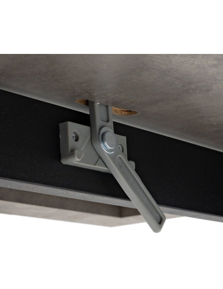 Grande Table à manger extensible moderne Rectangulaire 8 personnes en Bois MDF Gris Métal Noir Maren - 11