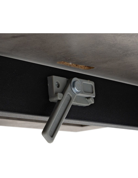 Grande Table à manger extensible moderne Rectangulaire 8 personnes en Bois MDF Gris Métal Noir Maren - 12