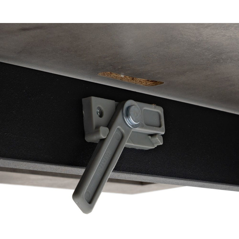 Grande Table à manger extensible moderne Rectangulaire 8 personnes en Bois MDF Gris Métal Noir Maren - 15