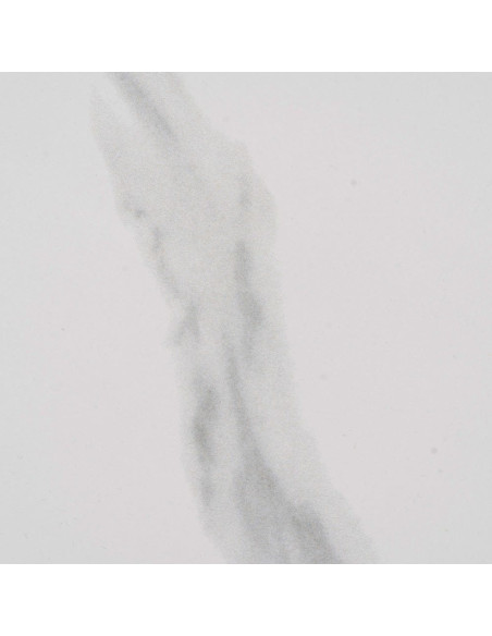 Table à manger moderne Ronde 6 personnes en Céramique Blanc Effet marbre Métal Naturel Effet bois Lurly - 3