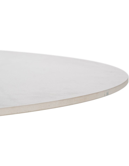 Table à manger moderne Ronde 6 personnes en Céramique Blanc Effet marbre Métal Naturel Effet bois Lurly - 4