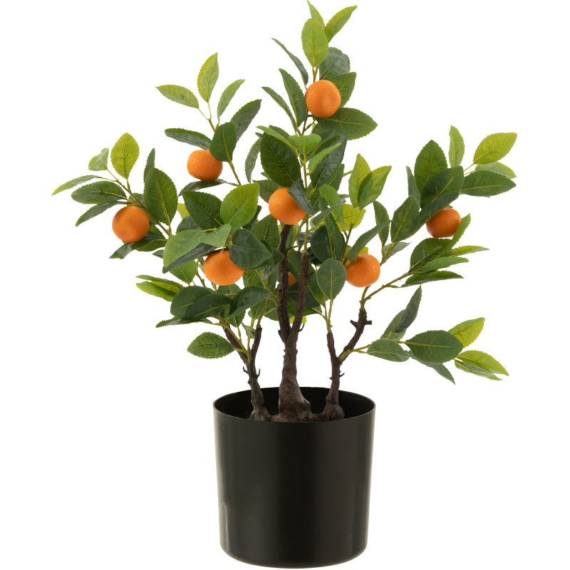 Plante artificielle Oranger Hauteur 60 cm en Plastique Vert Orange avec pot - 1
