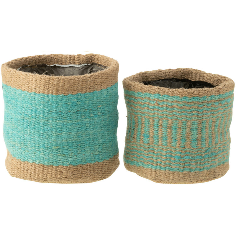 Cache-pot Rond en Jute Naturel Azur Kyler (Lot de 2) - 1