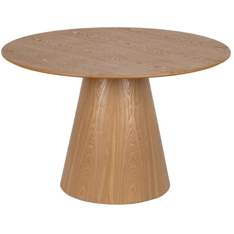 Table à manger moderne Ronde 6 personnes en MDF Naturel Mélaminé Edira - 1