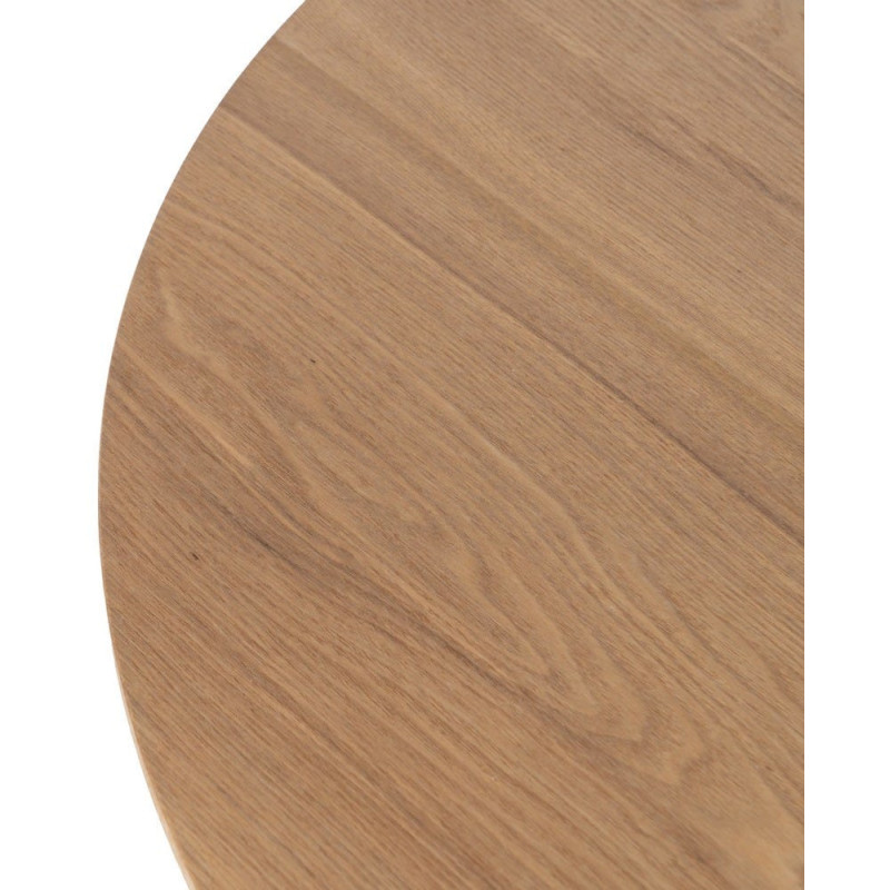 Table à manger moderne Ronde 6 personnes en MDF Naturel Mélaminé Edira - 3