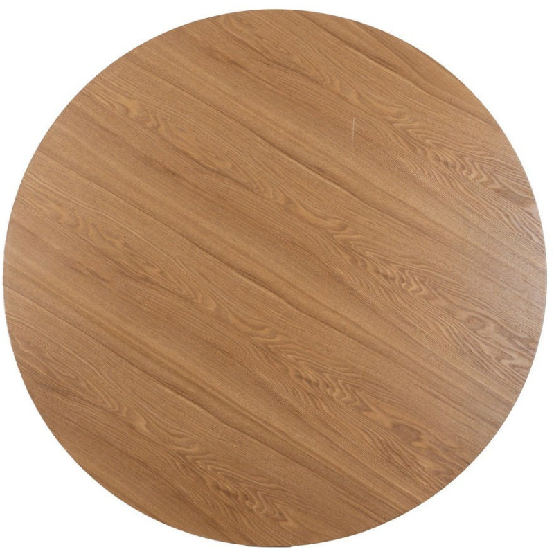 Table à manger moderne Ronde 6 personnes en MDF Naturel Mélaminé Edira - 6