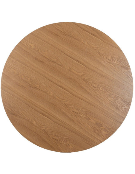 Table à manger moderne Ronde 6 personnes en MDF Naturel Mélaminé Edira - 6