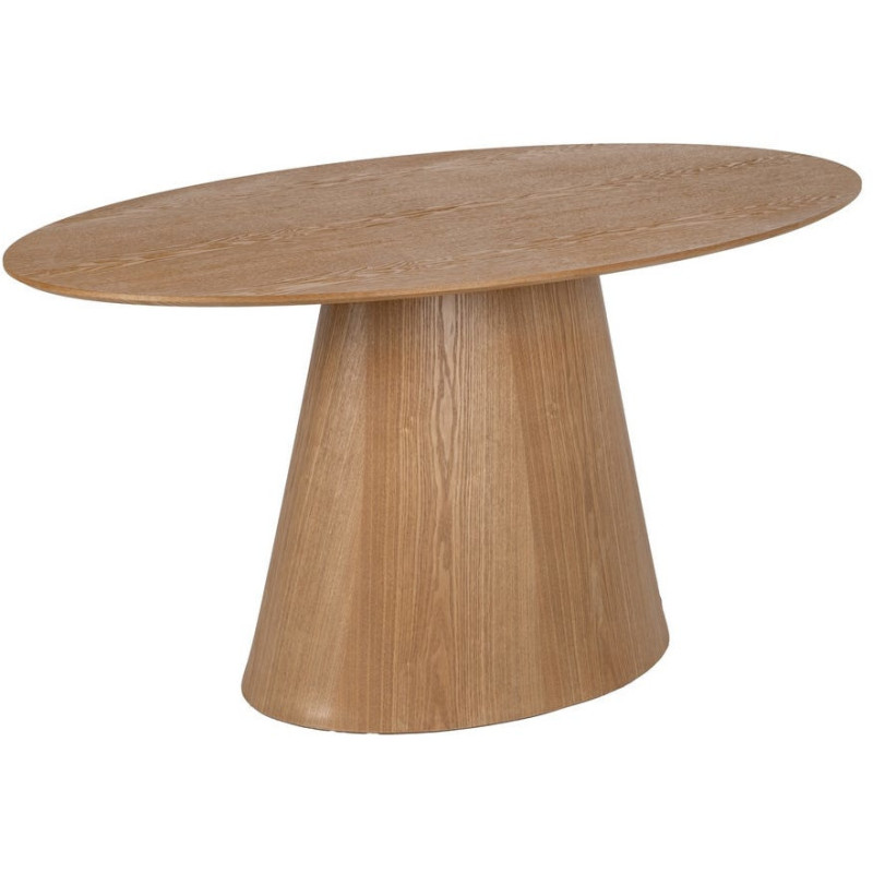 Table à manger moderne Ovale 6 personnes en MDF Naturel Mélaminé Edira - 1
