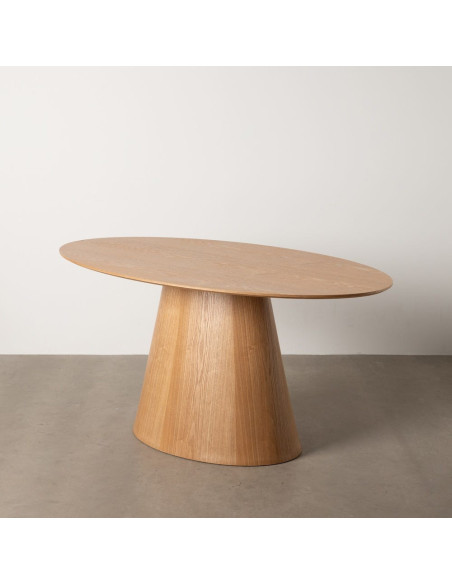 Table à manger moderne Ovale 6 personnes en MDF Naturel Mélaminé Edira - 7
