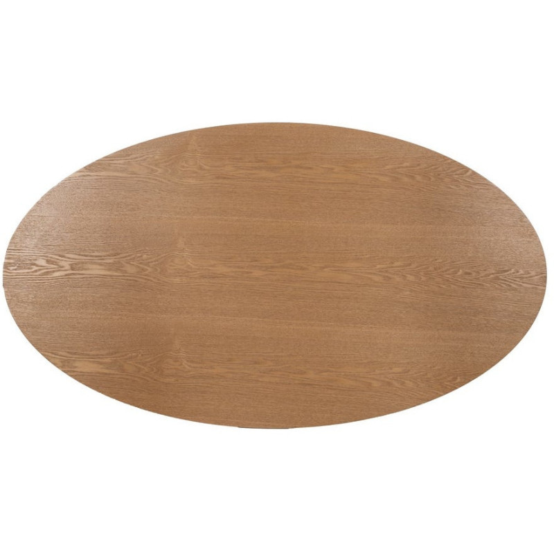 Table à manger moderne Ovale 6 personnes en MDF Naturel Mélaminé Edira - 5