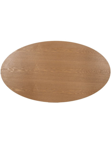 Table à manger moderne Ovale 6 personnes en MDF Naturel Mélaminé Edira - 5