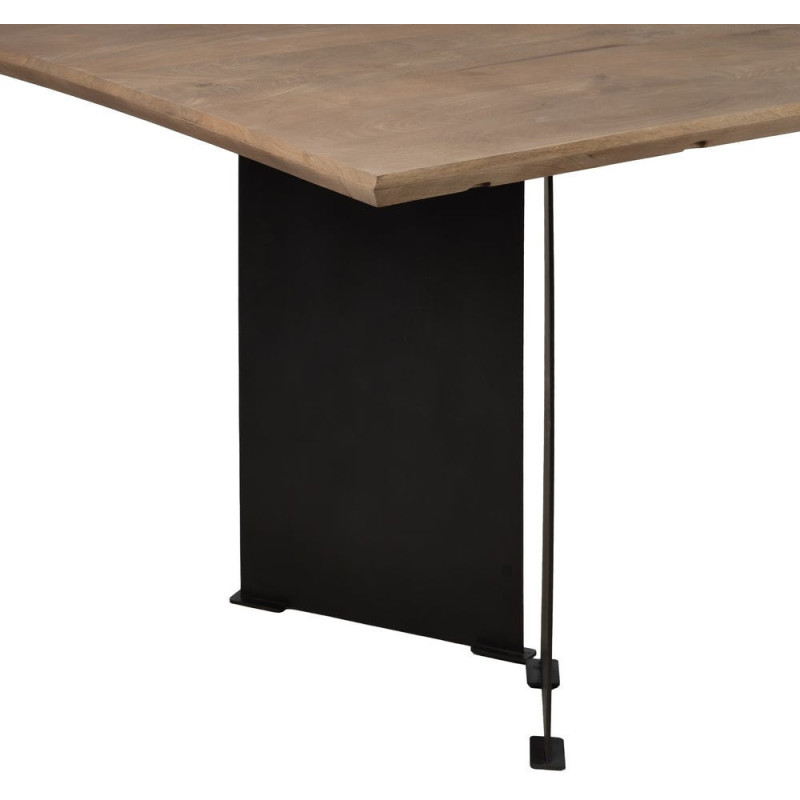Grande Table à manger monderne Rectangulaire 8 personnes en Bois de manguier Naturel Métal Noir Itzel - 7