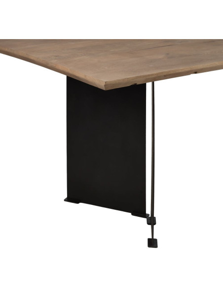 Grande Table à manger monderne Rectangulaire 8 personnes en Bois de manguier Naturel Métal Noir Itzel - 7