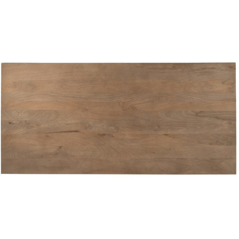 Grande Table à manger monderne Rectangulaire 8 personnes en Bois de manguier Naturel Métal Noir Itzel - 8