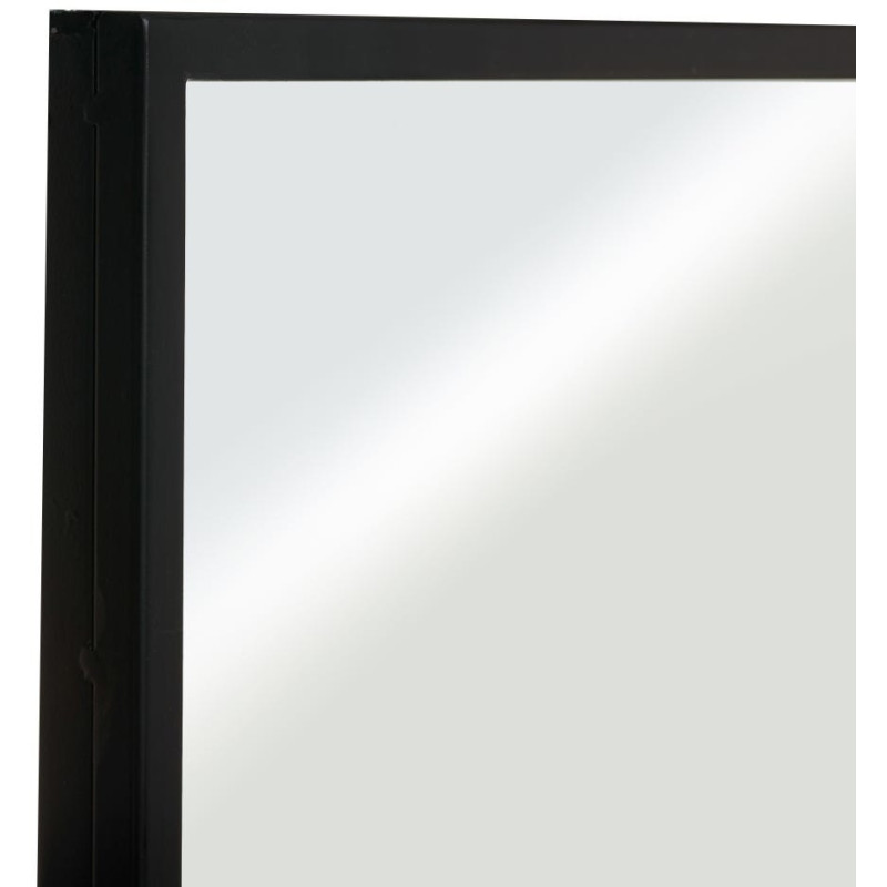 Grand Miroir mural effet verrière Rectangulaire 90x120 en Métal Noir Lioro - 2